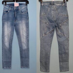 Revice Star Back High Rise Seamed Slim Jeans Size 25